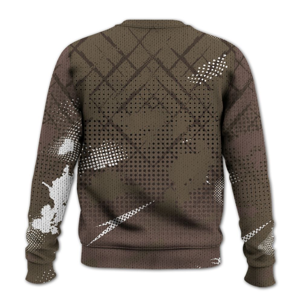 Sweater To Match AMM Dark Mocha 4s - Halftone Stand Business Dripping Graphic
