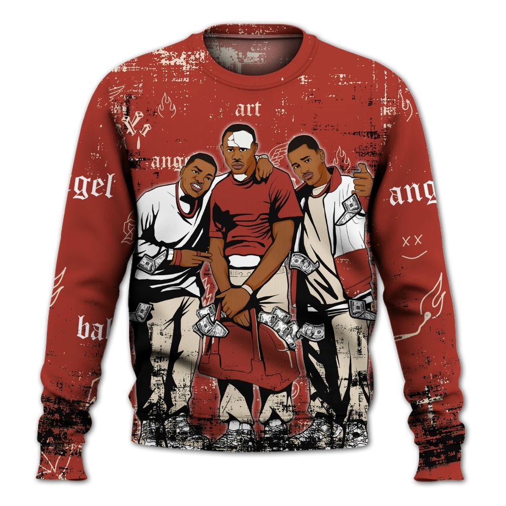 Sweatshirt To Match Brick After Brick 4s - Paid In Full Money All Over Print