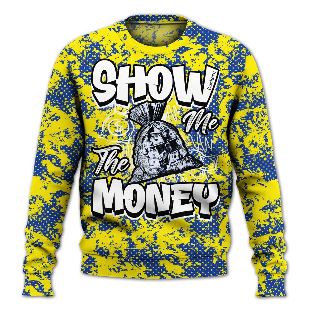 Sweatshirt To Match Laney 14s - Show Me The Money Retro All Over Print