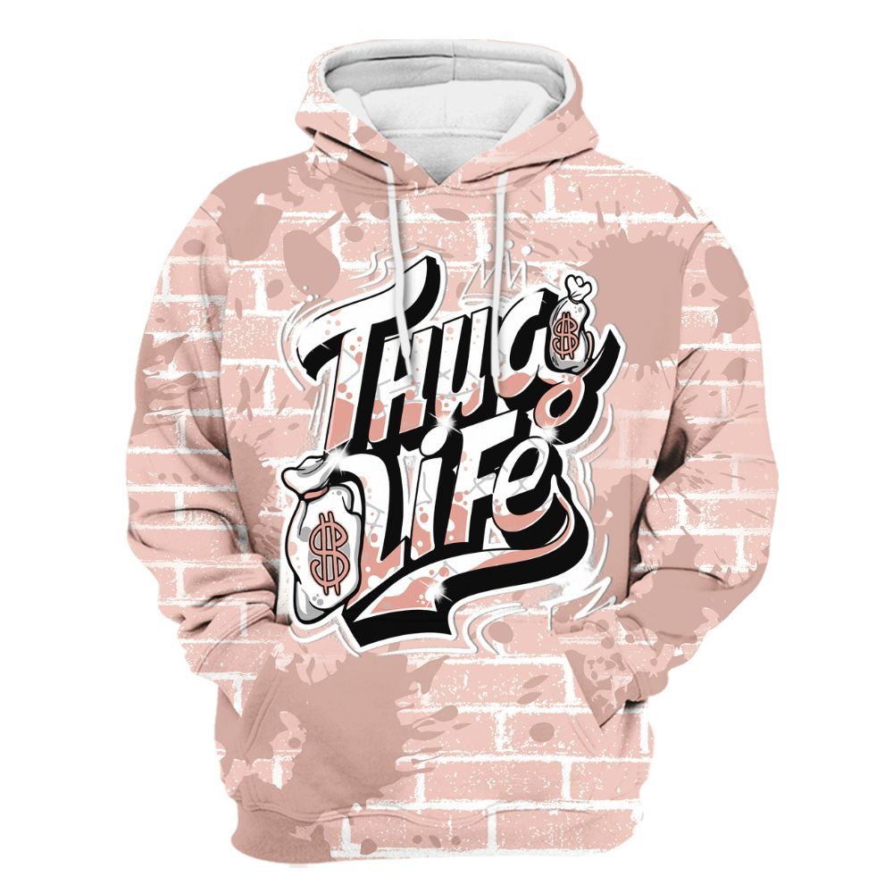 Hoodie To Match Low Legend Pink 11s - Free Thug Living Graphic Brick Art All Over Print