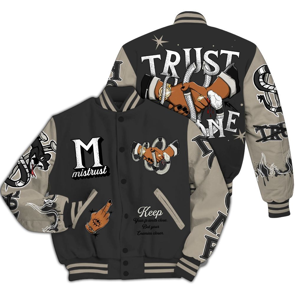 Varsity Jacket To Match RM Light Bone 4s - Trust No One Snake-Bite Street Style All Over Print