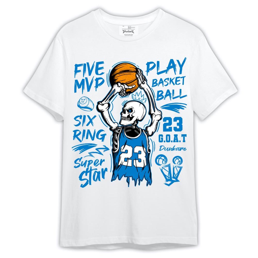 Shirt To Match Industrial Blue 4s - 23 G.O.A.T Skeleton Shirt Military Blue 4s Outfit