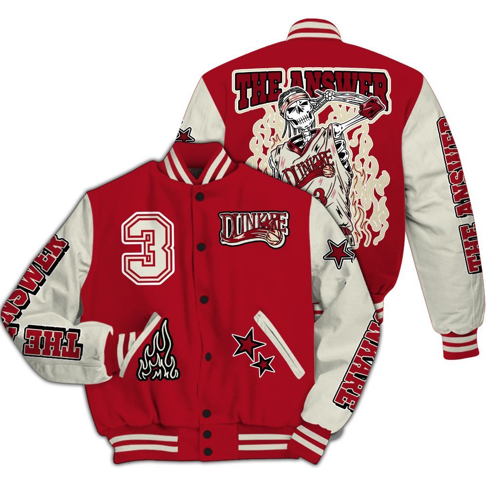Varsity Jacket To Match 2025 High OG Cinnabar 1s - Allen Answer Skeleton All Over Print