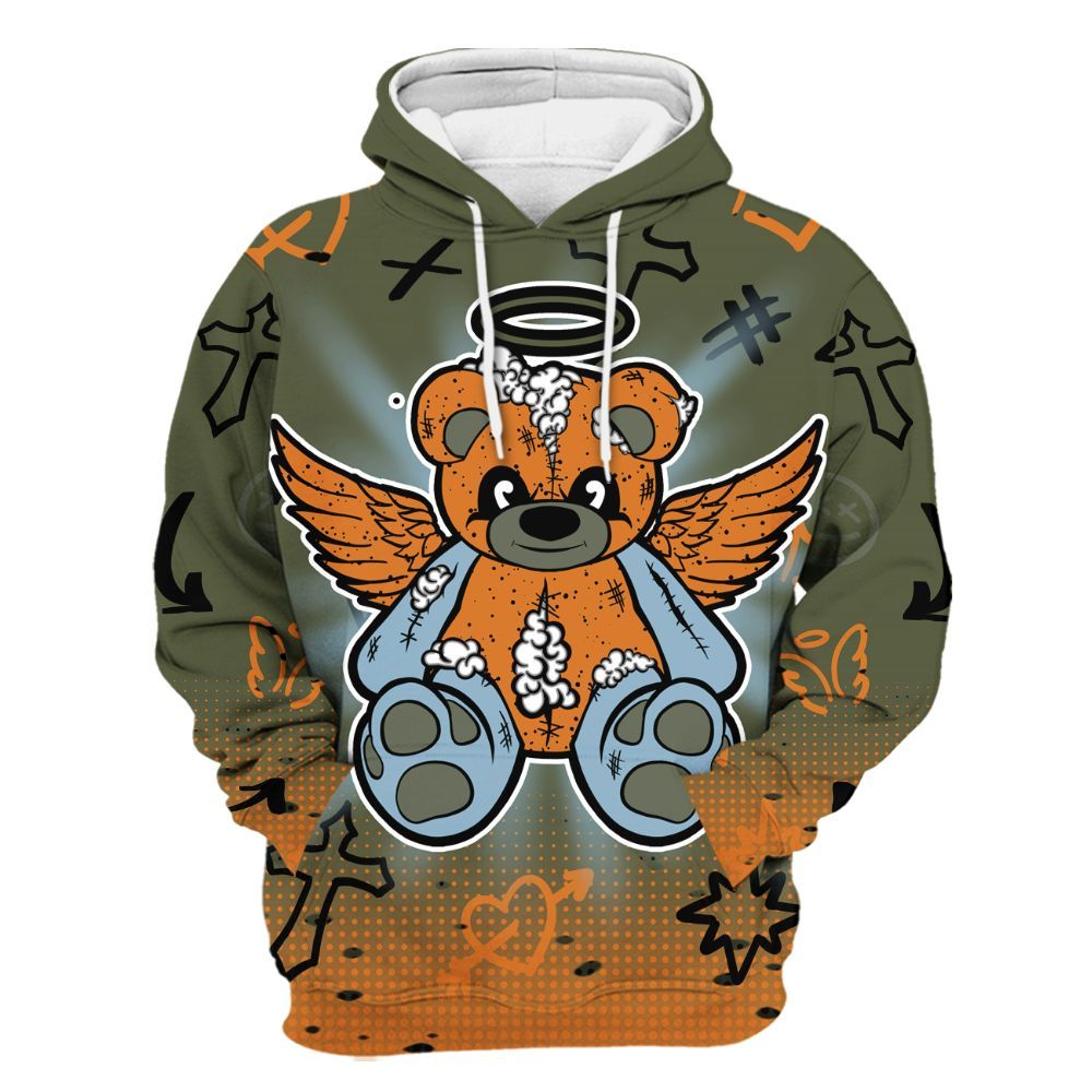 Hoodie To Match Olive 5s - Gods Guides Me Bear Graphics All Over Print