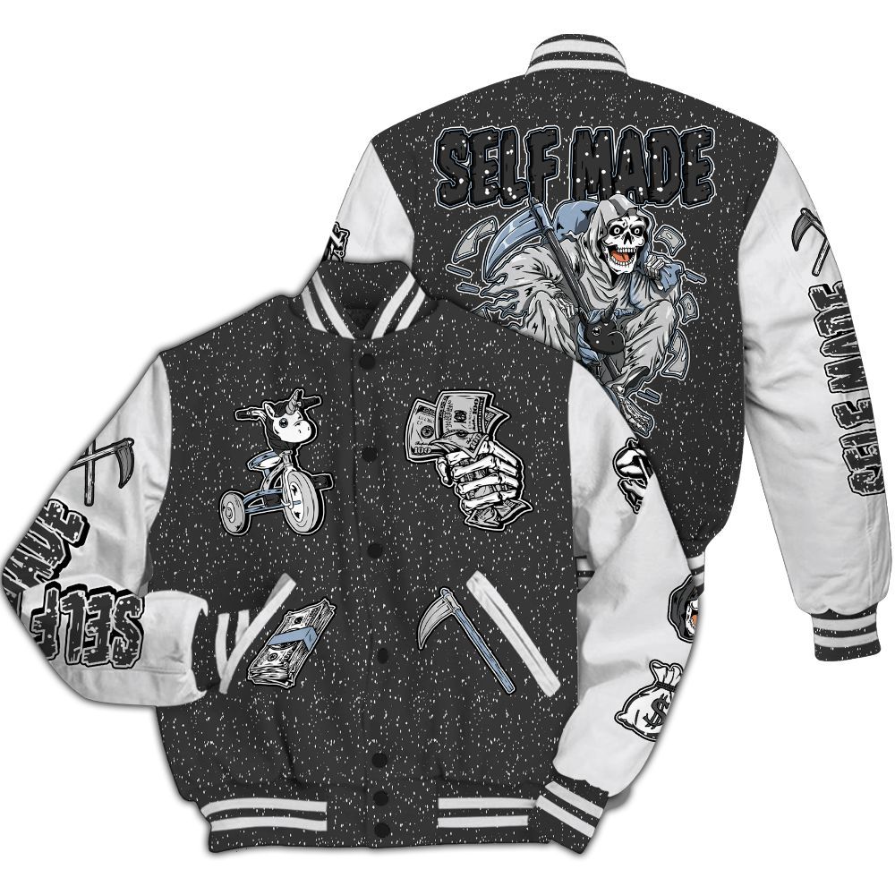 Varsity Jacket To Match Reverse Oreo 6s - Self Make Skeleton All Over Print