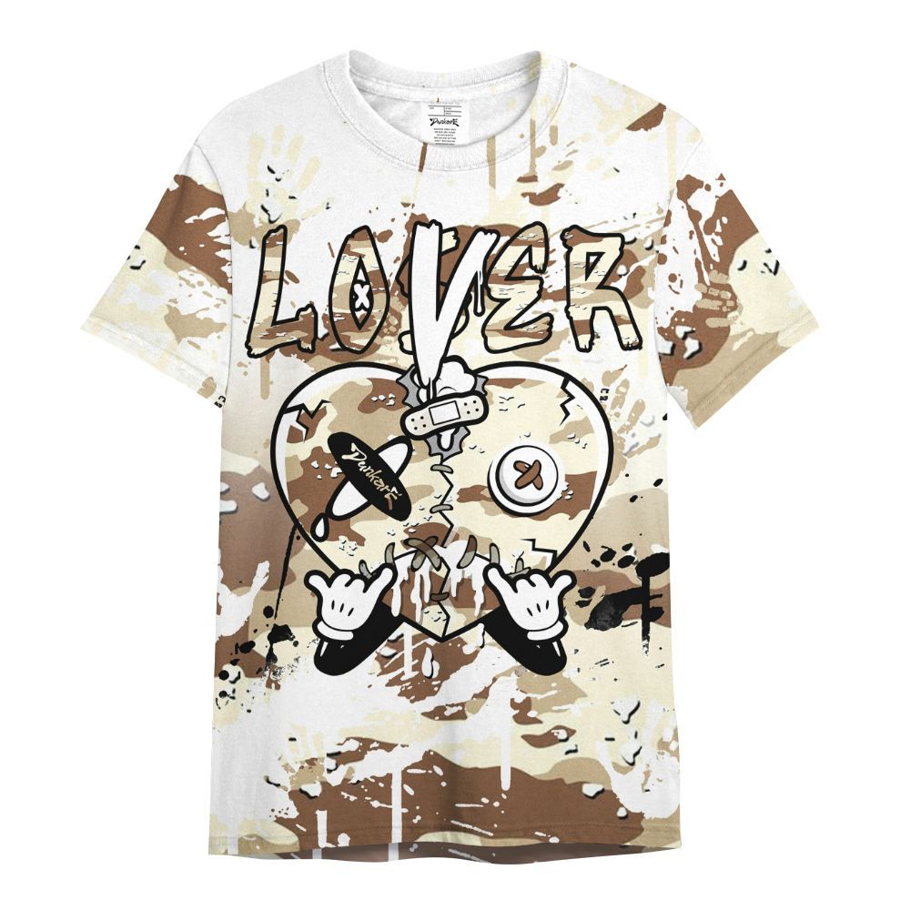 Shirt To Match Desert Camo 3s - Loser Lover Drip Heart All Over Print