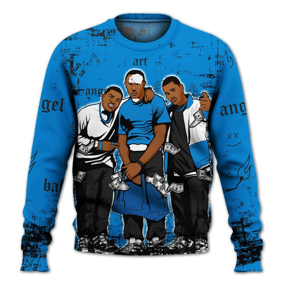 Sweatshirt To Match High OG FragmentxULA White Black 1s - Paid In Full Money All Over Print