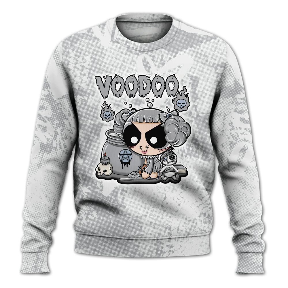 Sweatshirt To Match Low OG Wolf Grey 1s - Voodooz Heart Grunge All Over Print