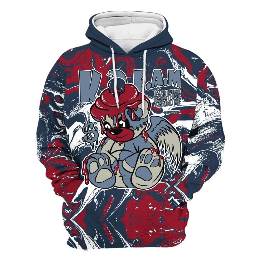 Hoodie To Match Navy Blue 2024 6s - Loot Bear Liquid All Over Print