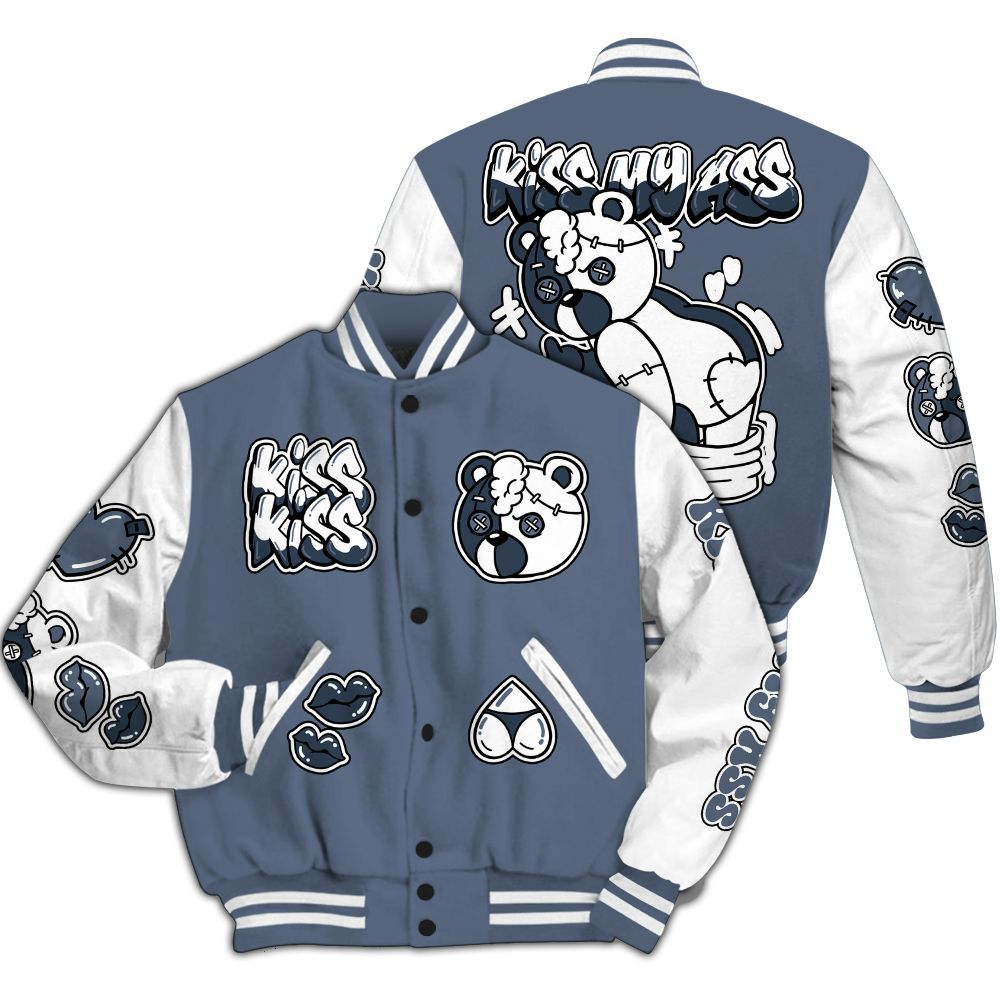 Varsity Jacket To Match Low Diffused Blue 11s - Kiss My Hugz All Over Print