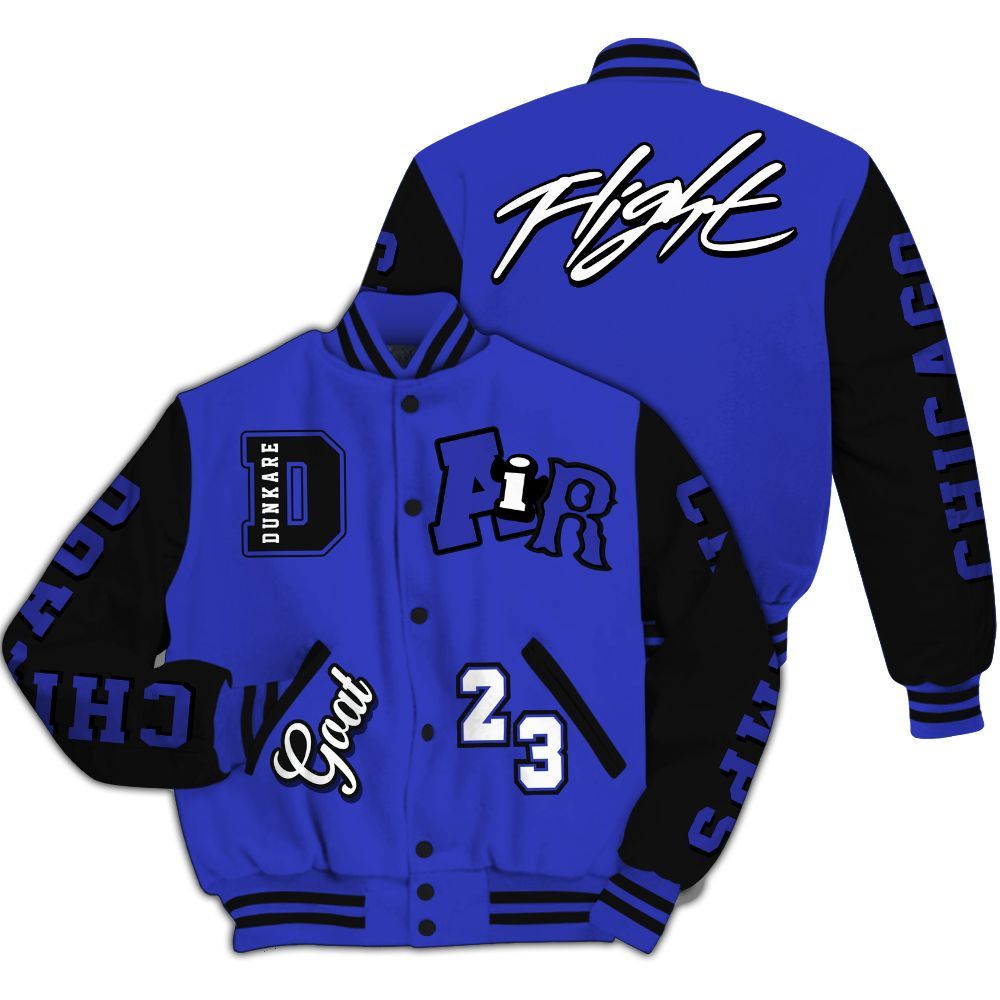Varsity Jacket To Match Retro Black Concord 12s - AIR Number 23 GOAT All Over Print