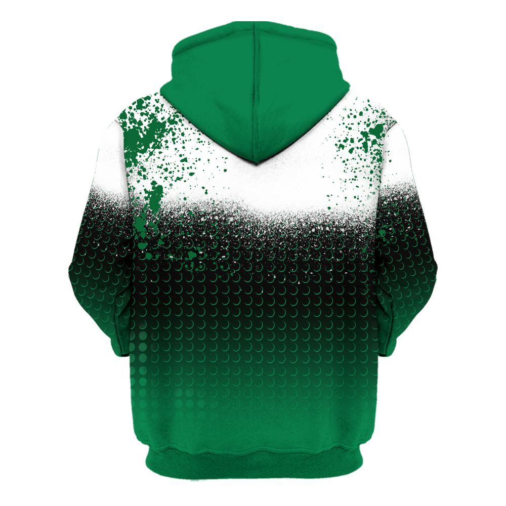 Hoodie To Match Lucky Green 2s - Halftone Time Is Money All Over Print