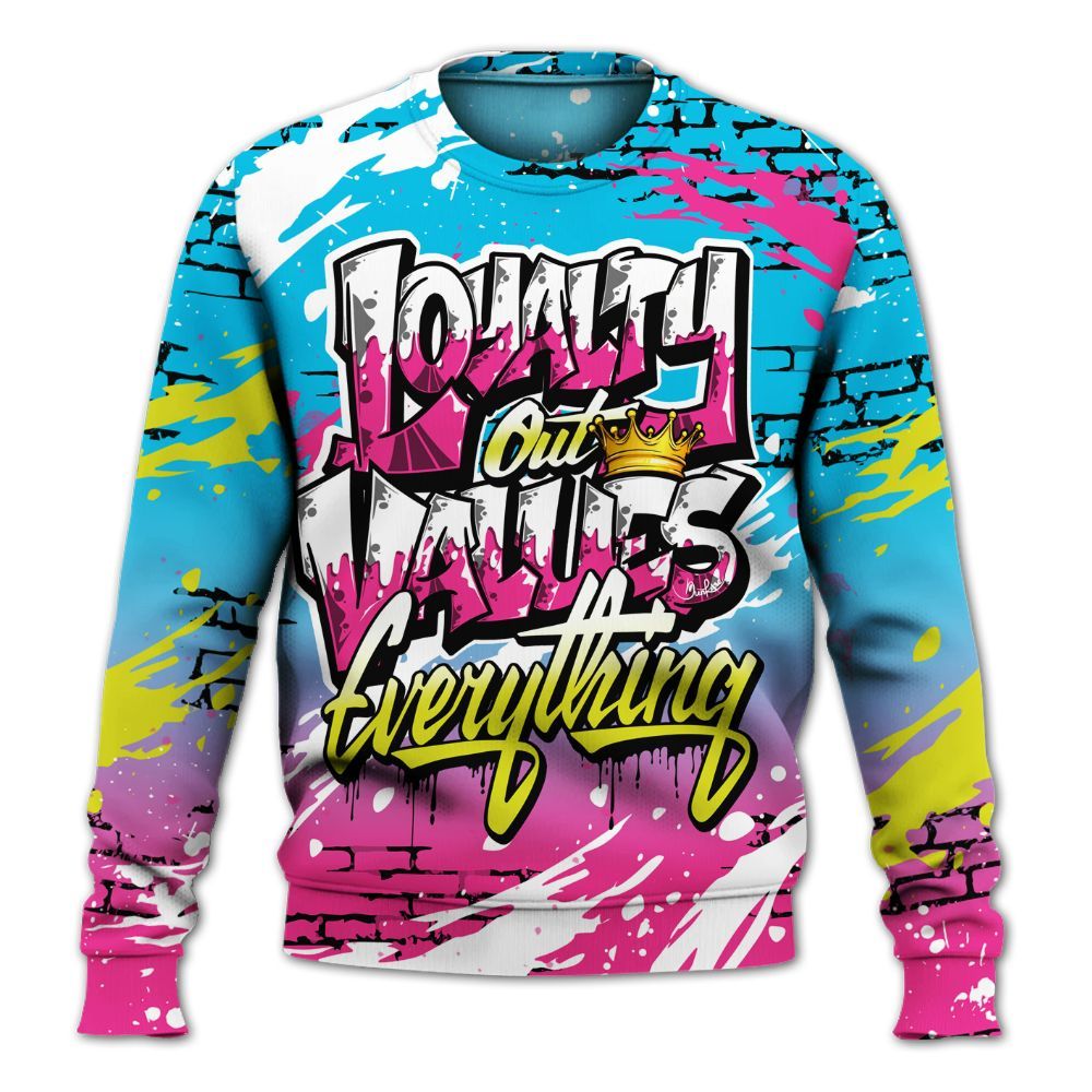 Sweatshirt To Match Tokyo Nights Stewie 3s - Values Of Loyalty Drip All Over Print