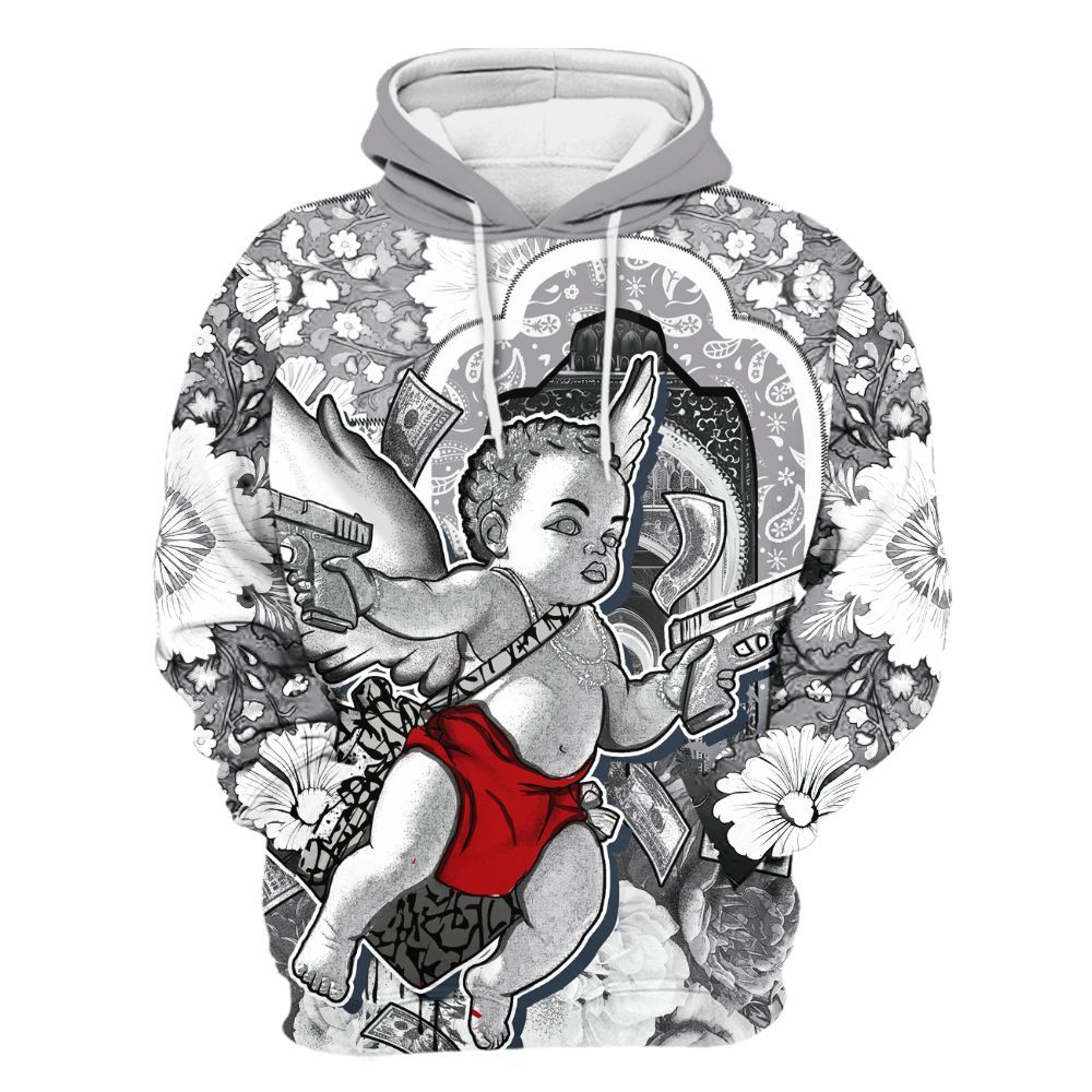 Hoodie To Match Cement Grey 3s - Angel Money Bag All Over Print