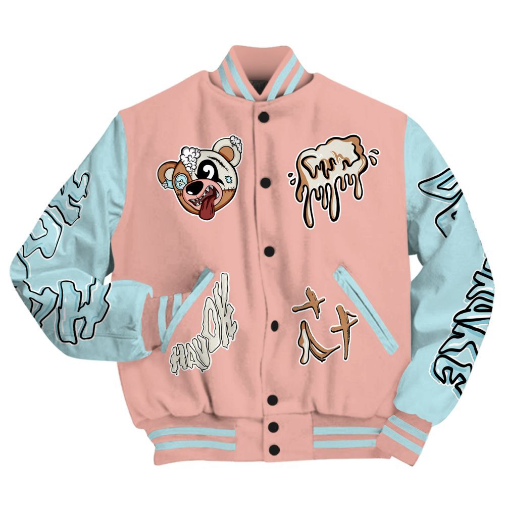 Varsity Jacket To Match Dunk Low Glacier Arctic - Havok Bear All Over Print