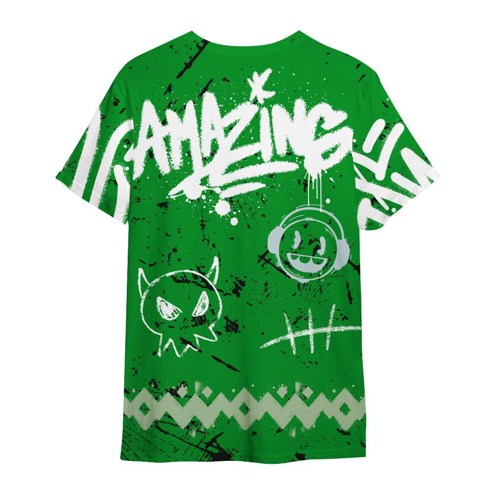 Shirt To Match Green Spark CJ1 T-Rex - Friday Sneaker Crayon All Over Print