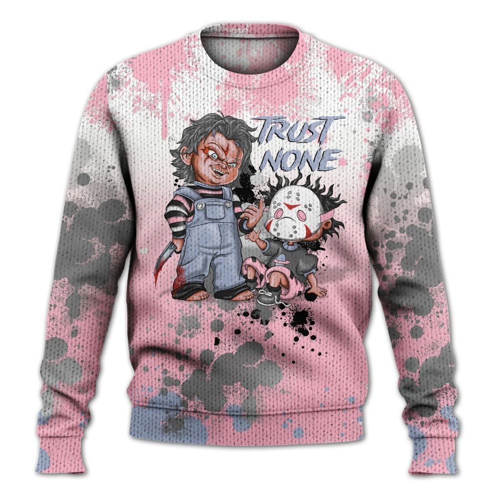Sweater To Match Retro 35th Anniversary 5s - Trust No One Scary Graphic