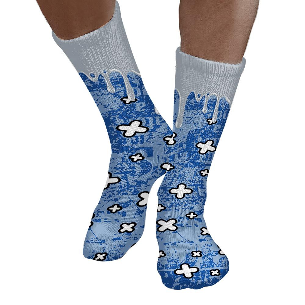 Sock To Match Low Space Royal 11s - Dripping Signs Graphic Unisex