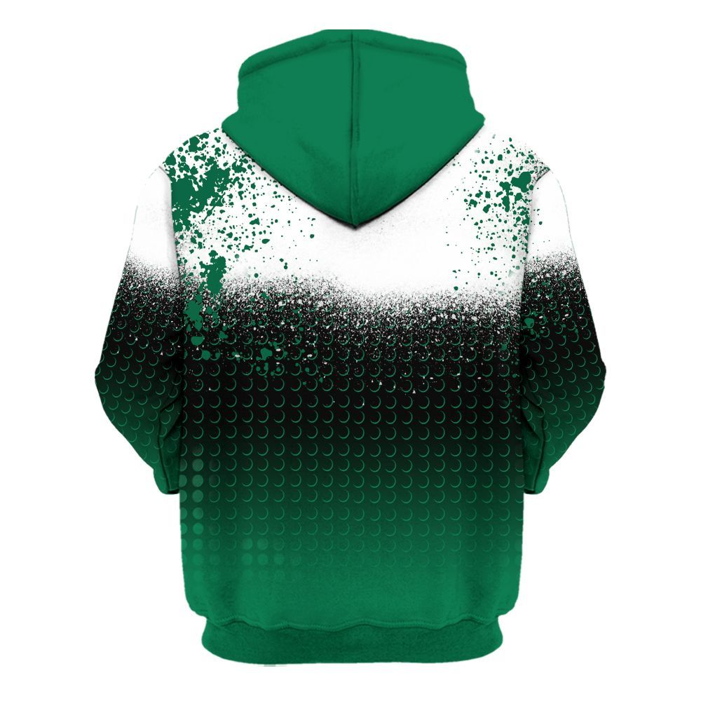 Hoodie To Match Pine Green 4s - Halftone Time Is Money All Over Print