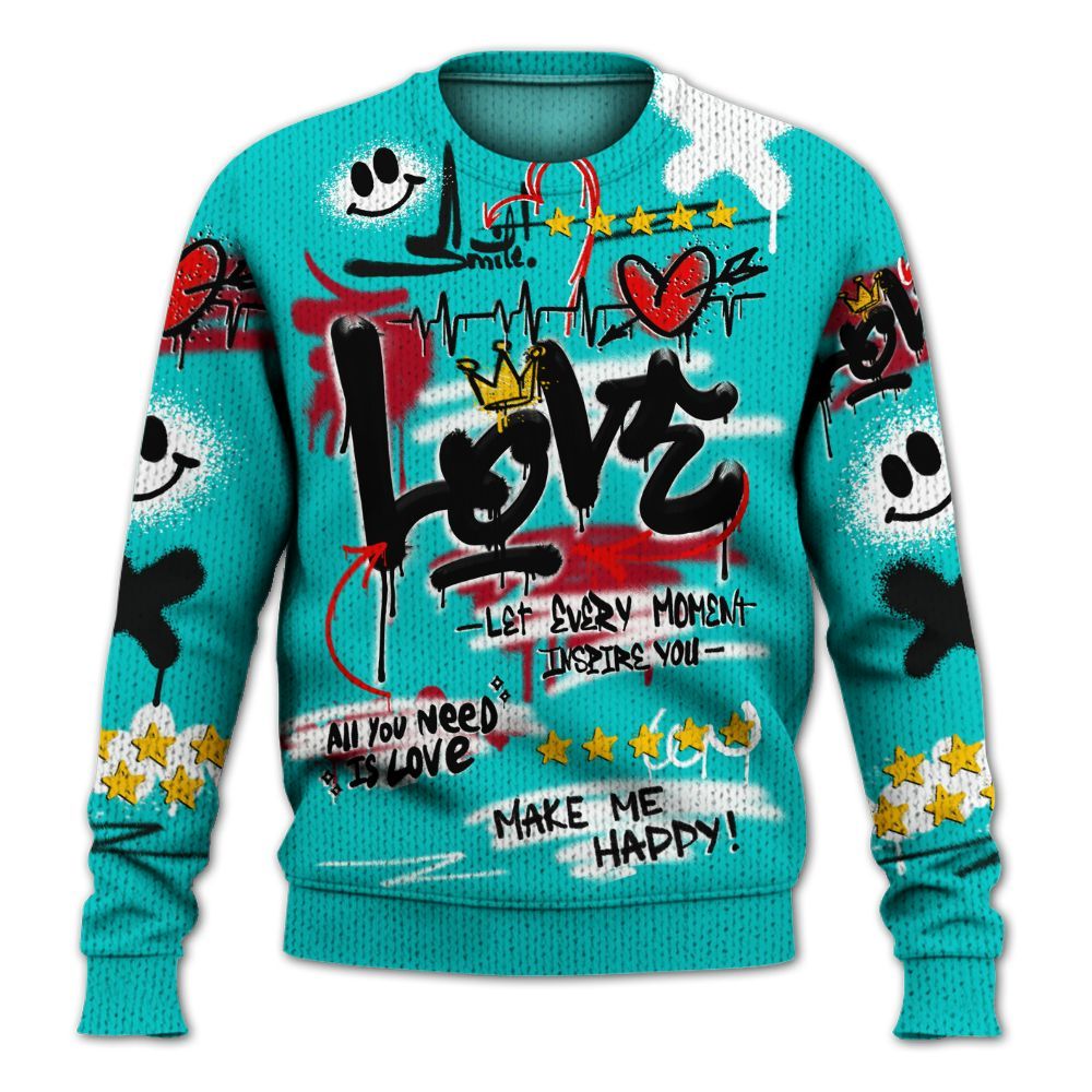 Sweater To Match Air Griffey Max 1 Freshwater - Happy Love Beats Graffiti Streetwear Graphic