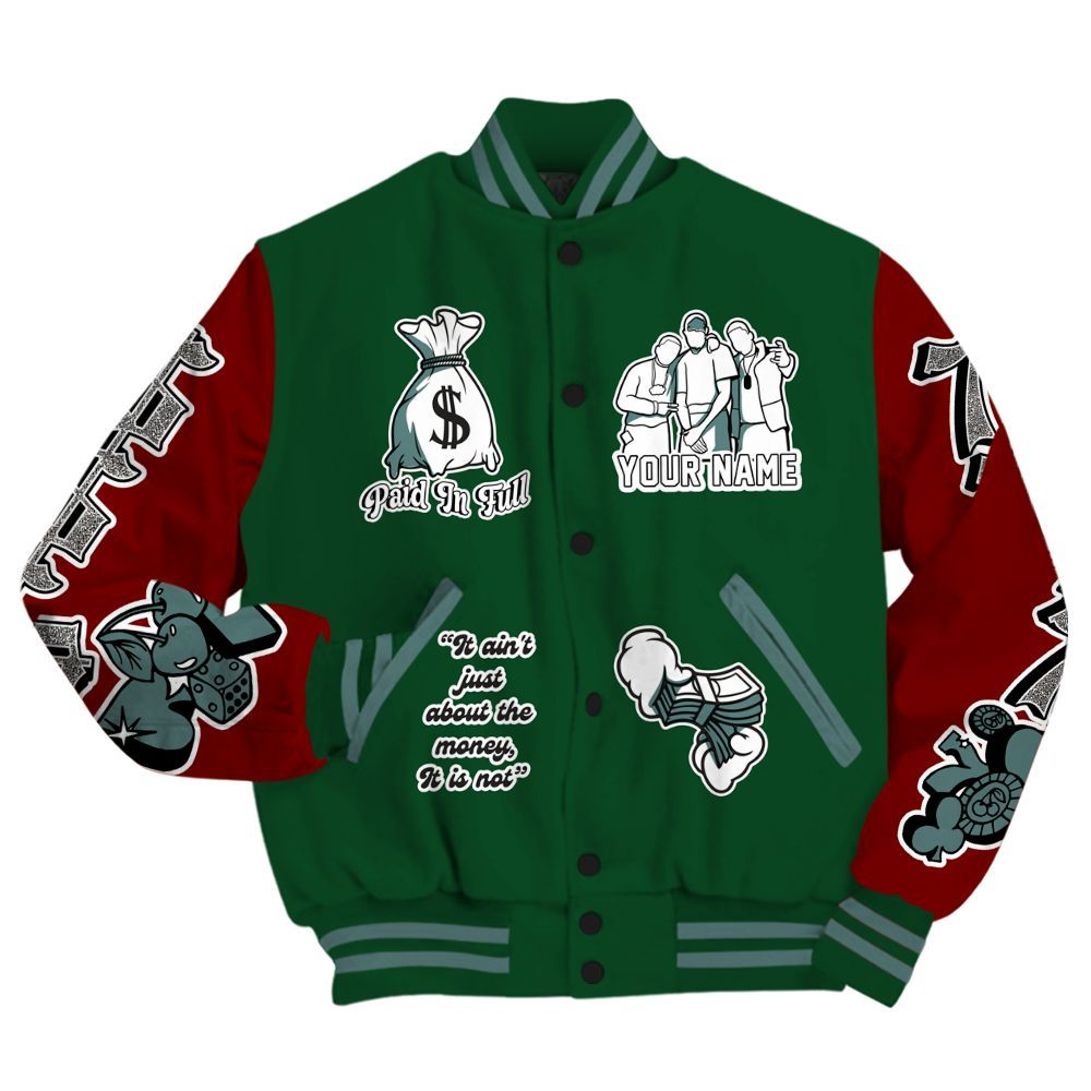 Varsity Jacket To Match Concrete Rose 3s - Paid In Full Baseball Varsity Jacket Custom Name All Over Print