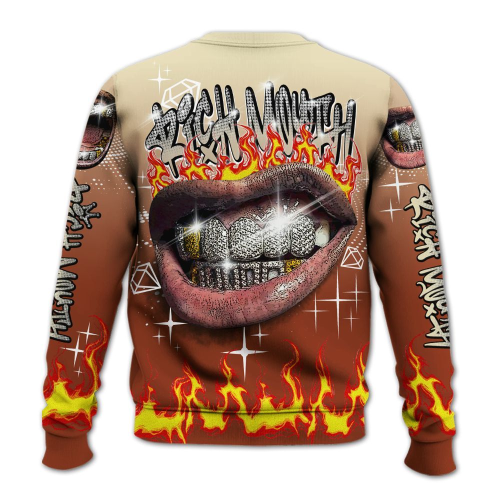 Sweatshirt To Match Retro Eastside Golf 12s - Rich Mouth Fire Rap Retro 90s All Over Print