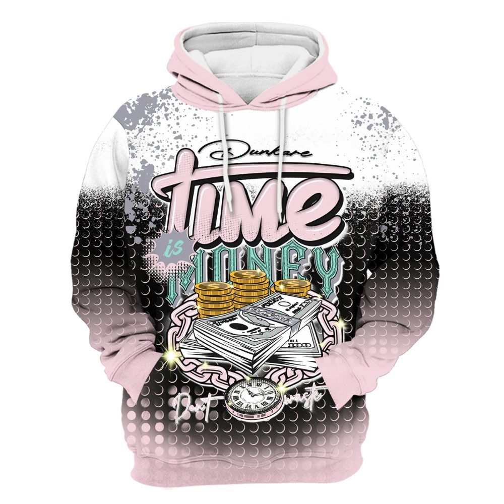 Hoodie To Match Retro Easter 5s - Halftone Time Is Money All Over Print