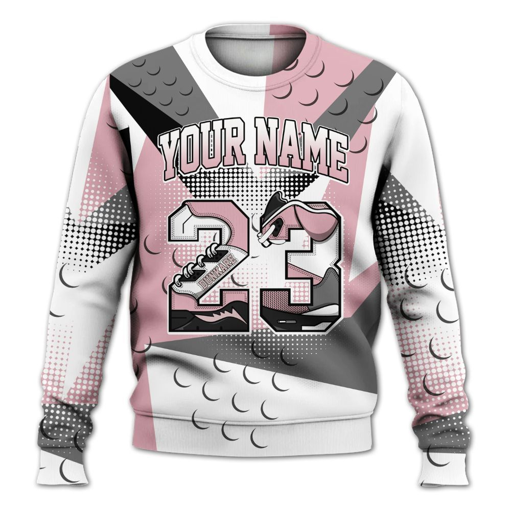 Sweatshirt To Match Air Max DN Pink Foam - Poly Custom Name Number 23 5s All Over Print