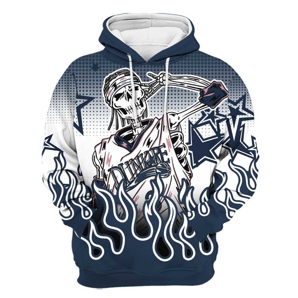 Hoodie To Match White Midnight Navy 6s - Allen Answer Unique Fire Custom Name All Over Print