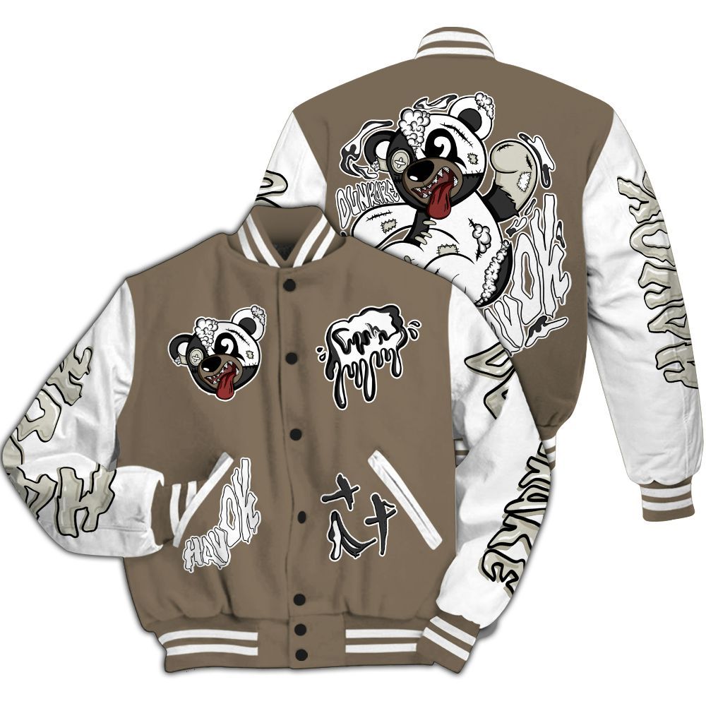 Varsity Jacket To Match Low OG Dark Mocha 1s - Havok Bear All Over Print