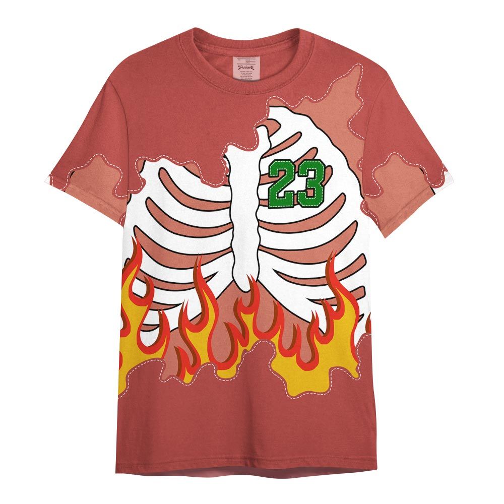 Shirt To Match Dune Red 13s - Number 23 Skeleton Flame Shirt Outfit