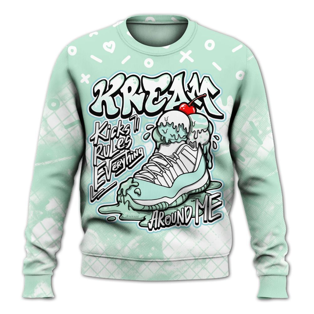 Sweatshirt To Match Retro Low Igloo 11s - Kream Kicks Rule Drip All Over Print