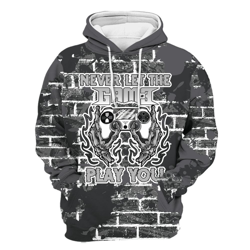 Hoodie To Match White Thunder 4s - PlayGame Skull Brick All Over Print
