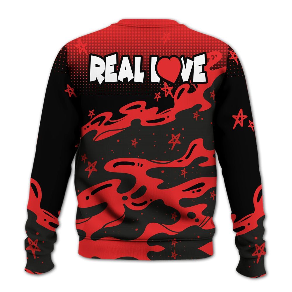 Sweatshirt To Match Red Thunder 4s - Sincere Fondness Bear Stars All Over Print