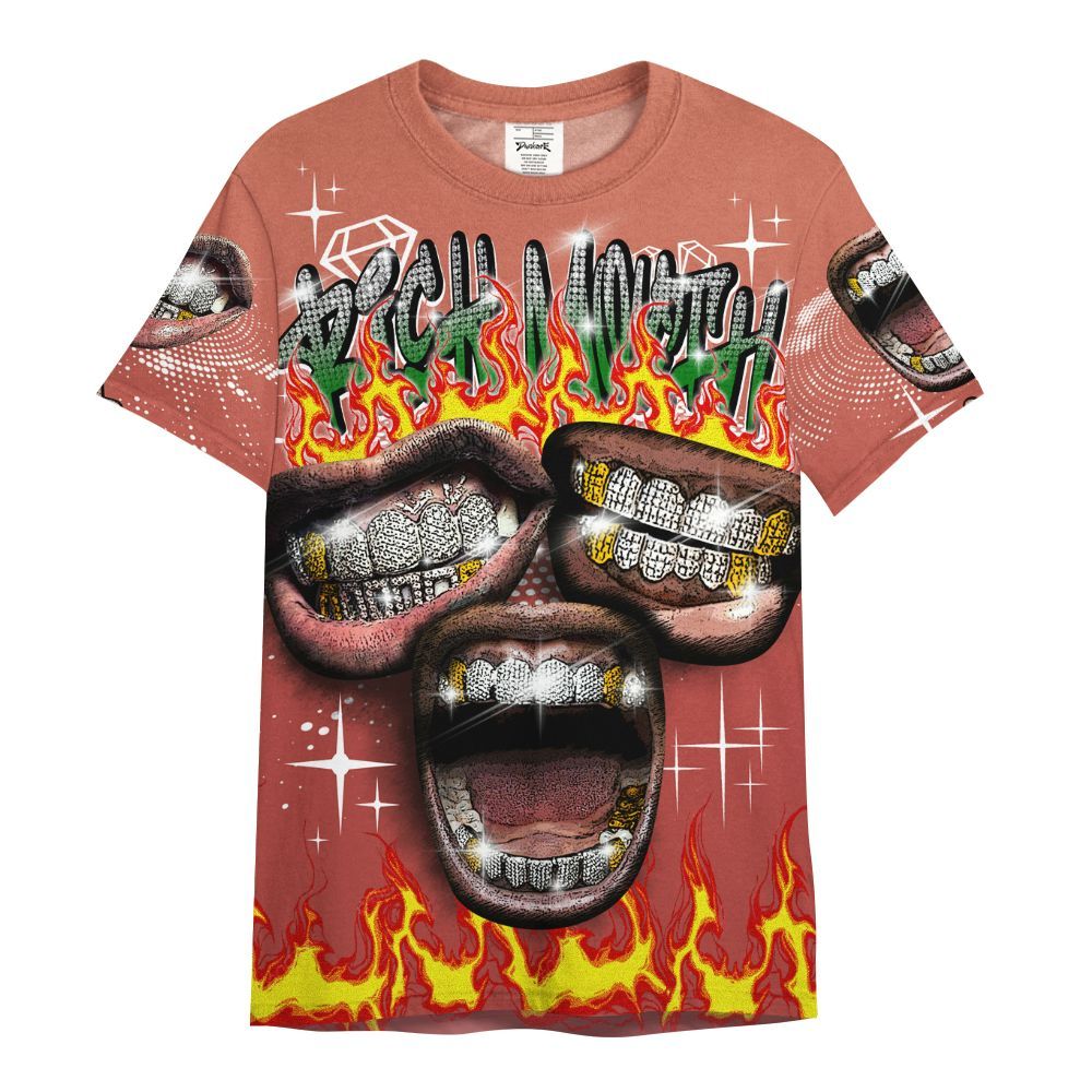 Shirt To Match Dune Red 13s - Rich Mouth Fire Rap Retro 90s All Over Print