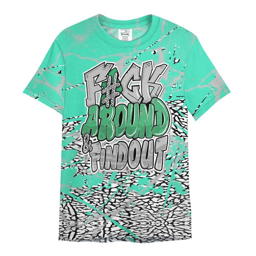 Shirt To Match Black Green Glow 3s - F Around Find Out Graphic Profound All Over Print