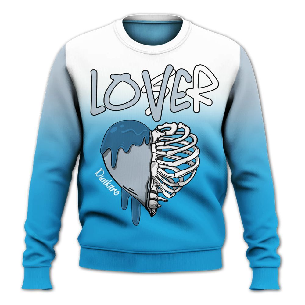 Sweatshirt To Match University Blue Low 2026 11s - Loser Lover Dripping All Over Print