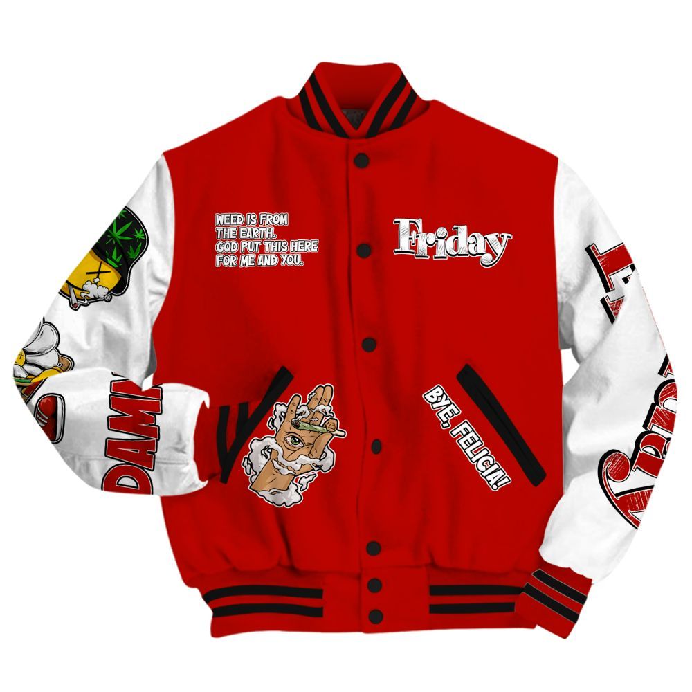 Varsity Jacket To Match OG Fire Red 5s - Friday Sneaker Stress Style All Over Print