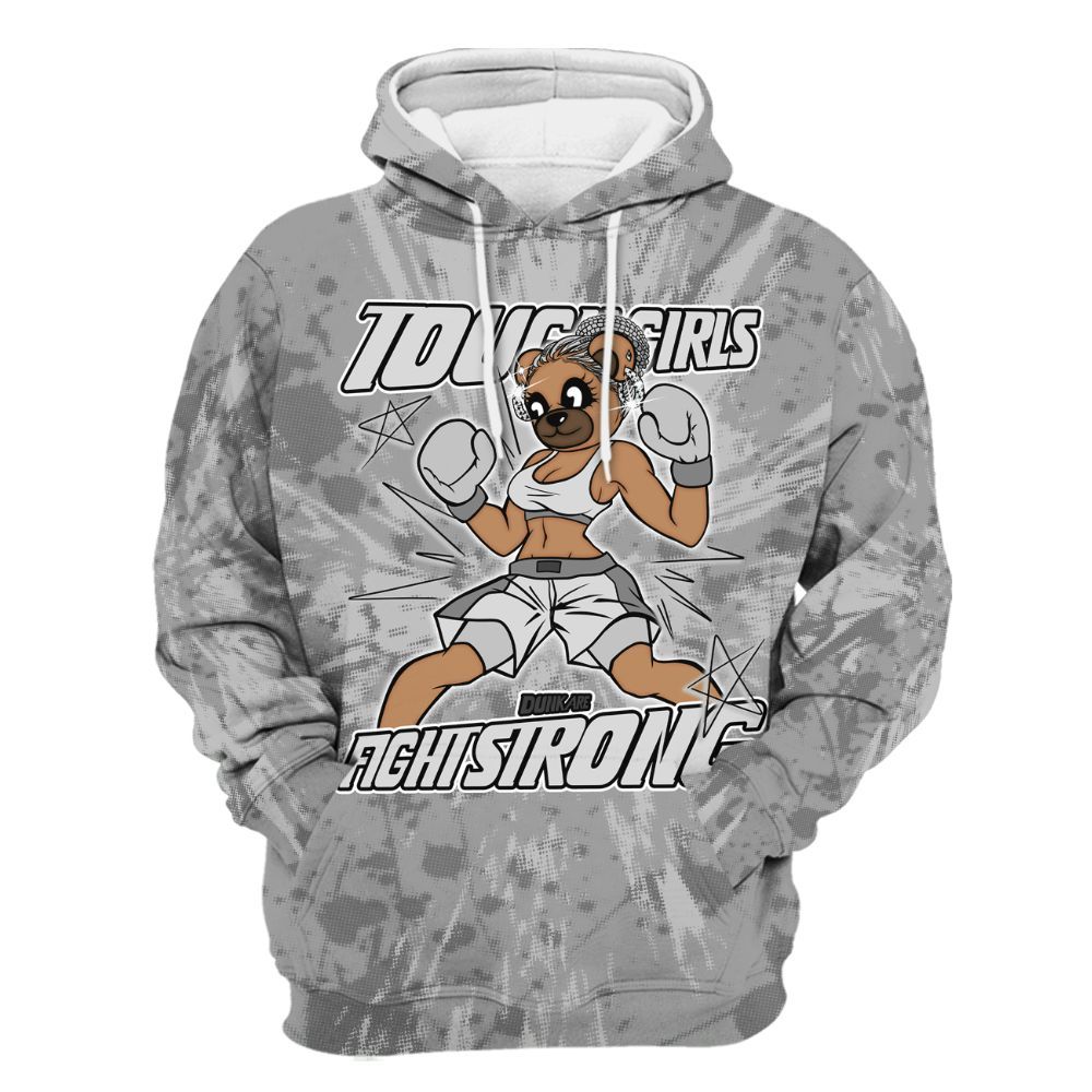 Hoodie To Match Black Wolf Grey 12s - Gritty Girls Bear Luxury All Over Print