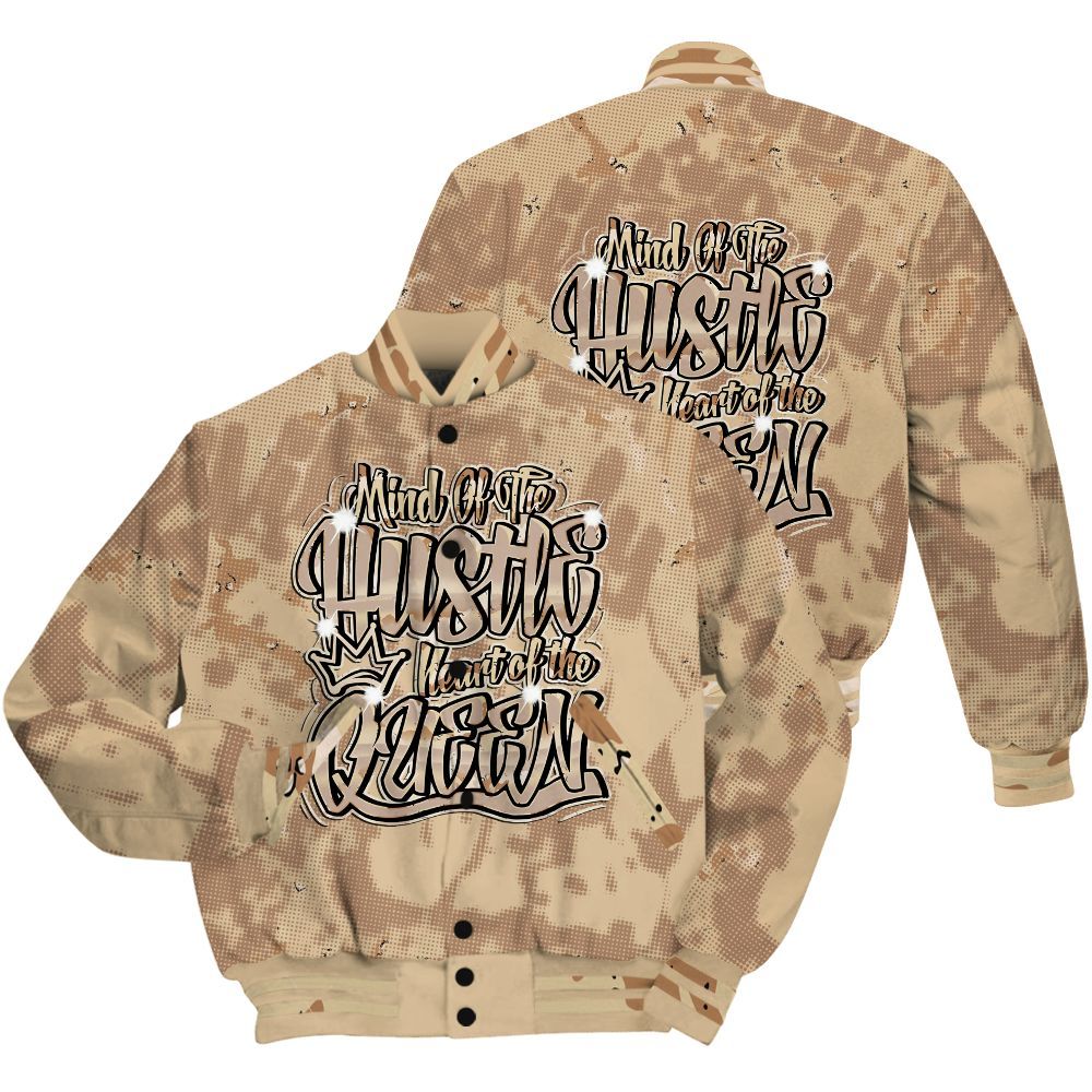 Varsity Jacket To Match Desert Camo 3s Shirt - Hustles Heart Queens Street All Over Print