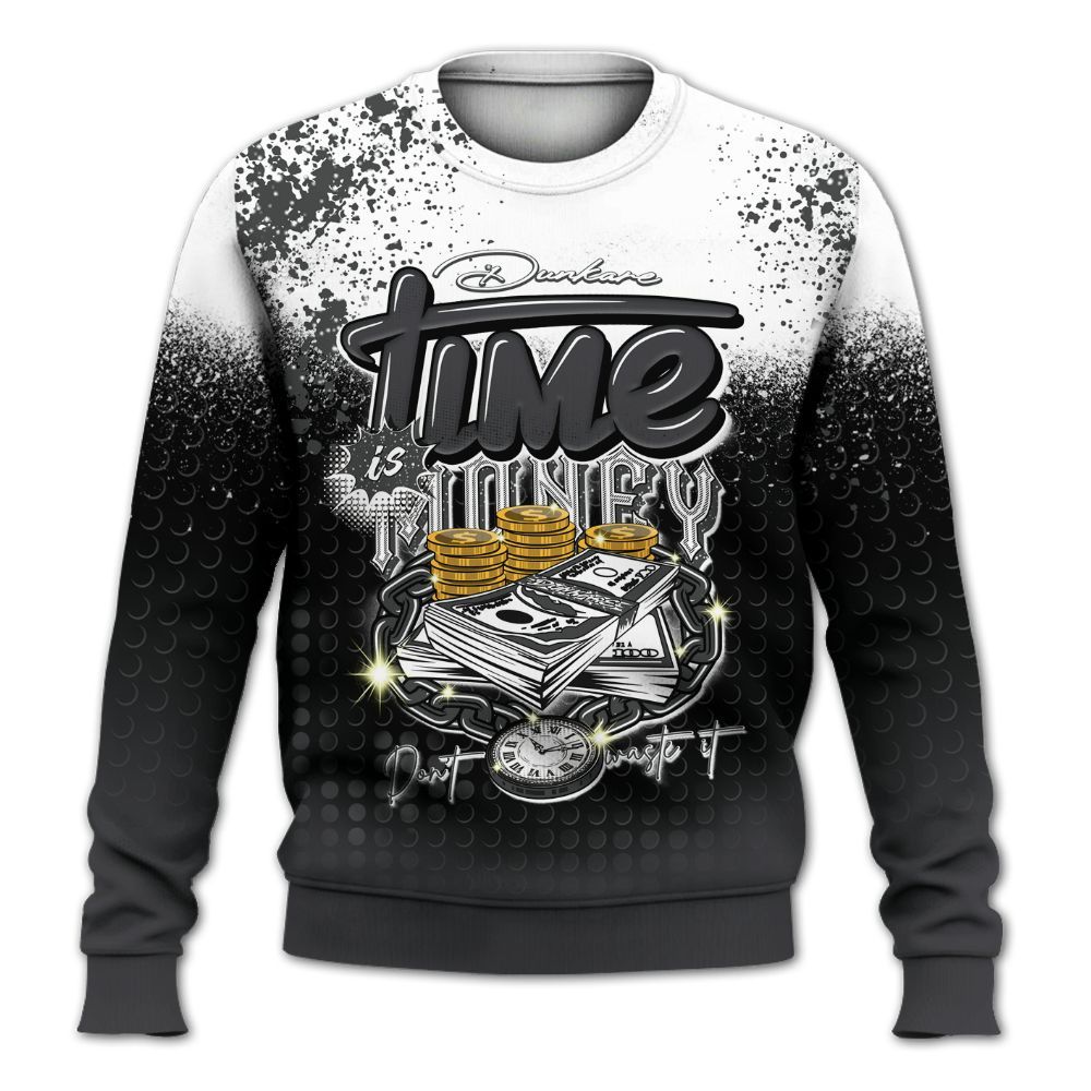 Sweatshirt To Match Fear 4s - Halftone Time Is Money All Over Print