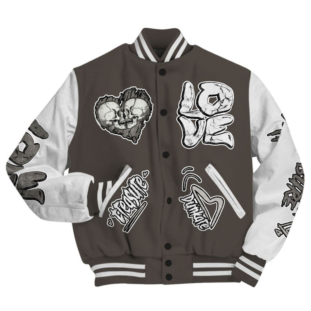 Varsity Jacket To Match Baroque Brown 12s - Skull Bear All Over Print