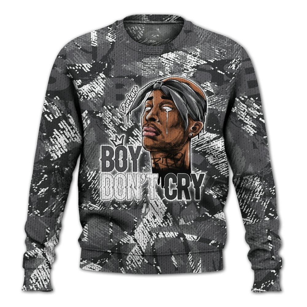 Knitted Sweater To Match White Thunder 4s - Boiz Ain't Cry Unique Abstract
