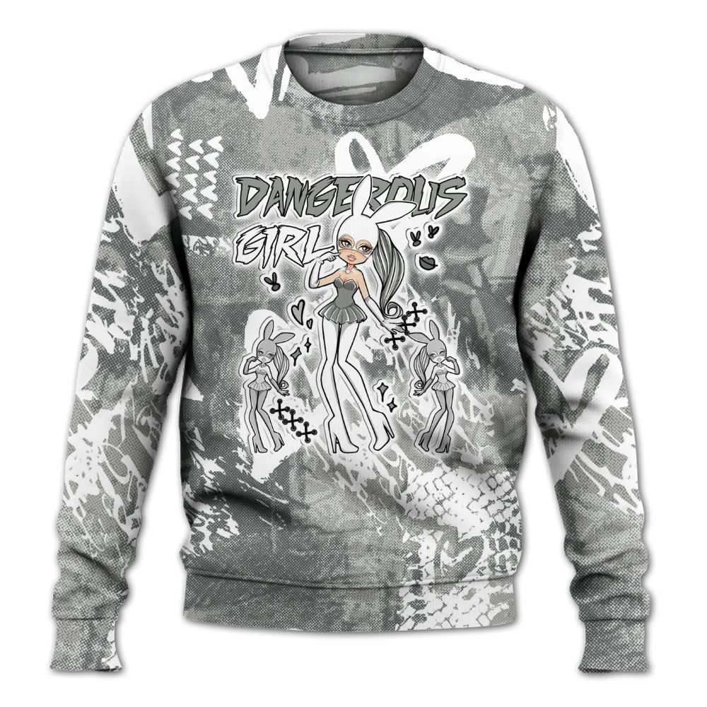 Sweatshirt To Match Retro Wet Cement 4s - Dangerous.Girl Heart Grunge All Over Print