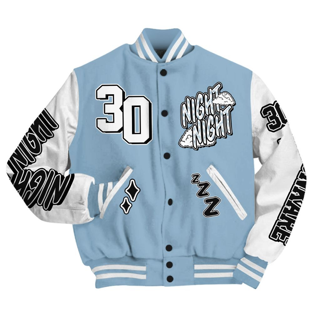 Varsity Jacket To Match High University Blue 1s - Seeya Skeleton All Over Print