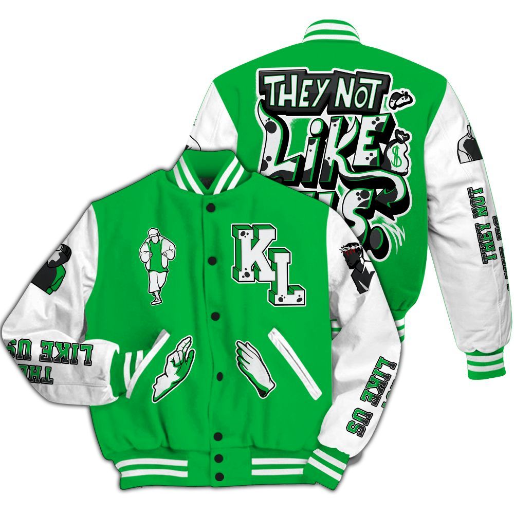 Varsity Jacket To Match Lucky Green 5s - Dislike Us Graphic All Over Print