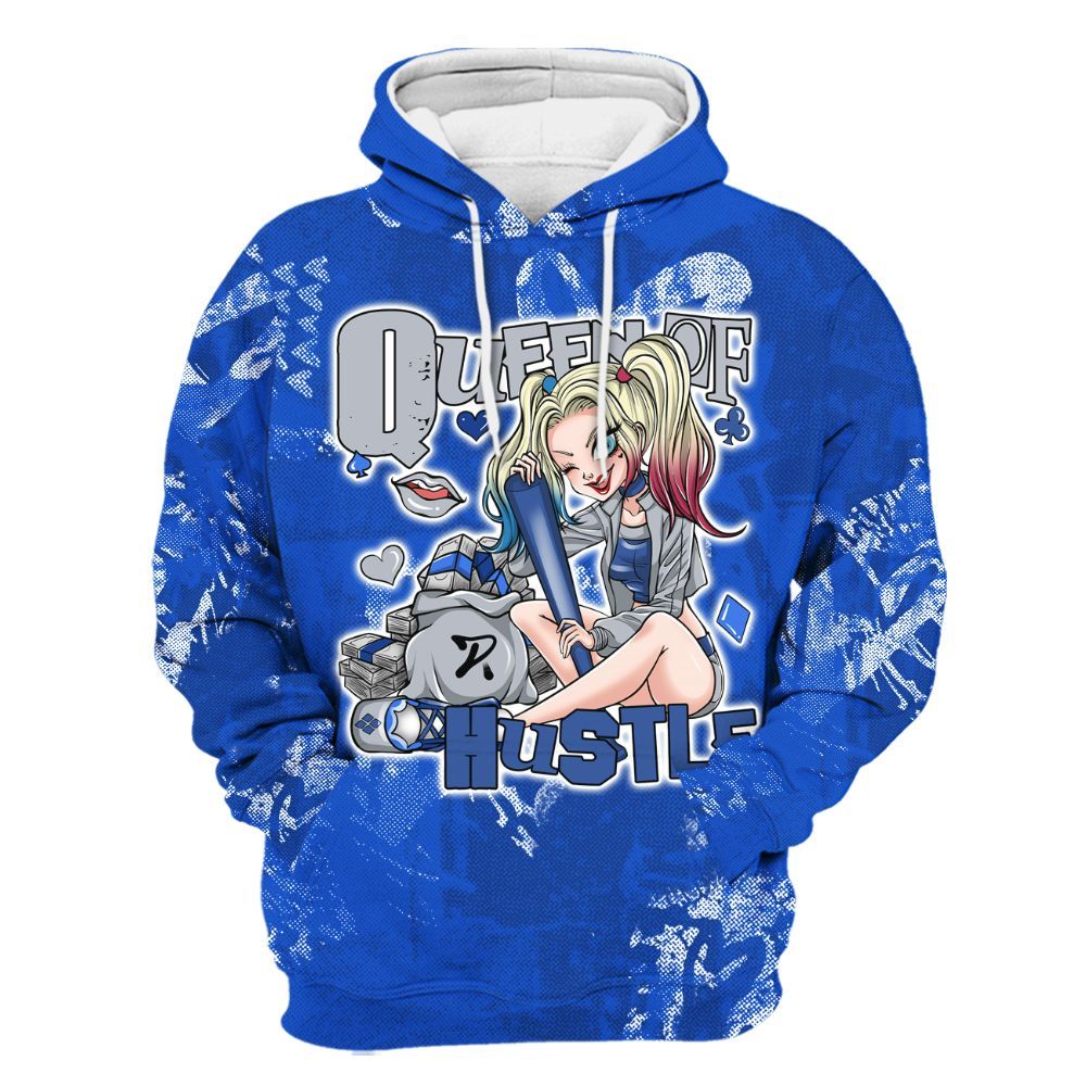 Hoodie To Match Air Foamposite One Royal - Hustles Quiinn Heart Grunge All Over Print