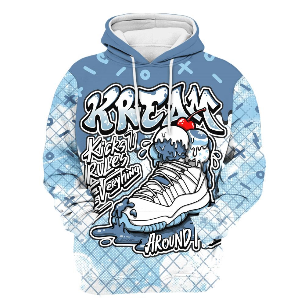 Hoodie To Match Legend Blue 11s - Kream Kicks Rule Drip All Over Print