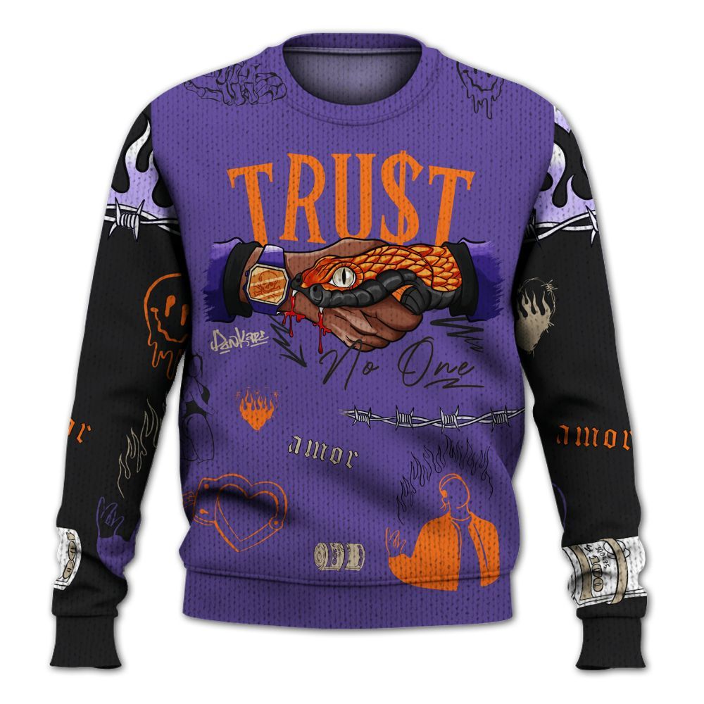 Knitted Sweater To Match Air Max Waffle SP Voltage Purple - Snake Trust No One