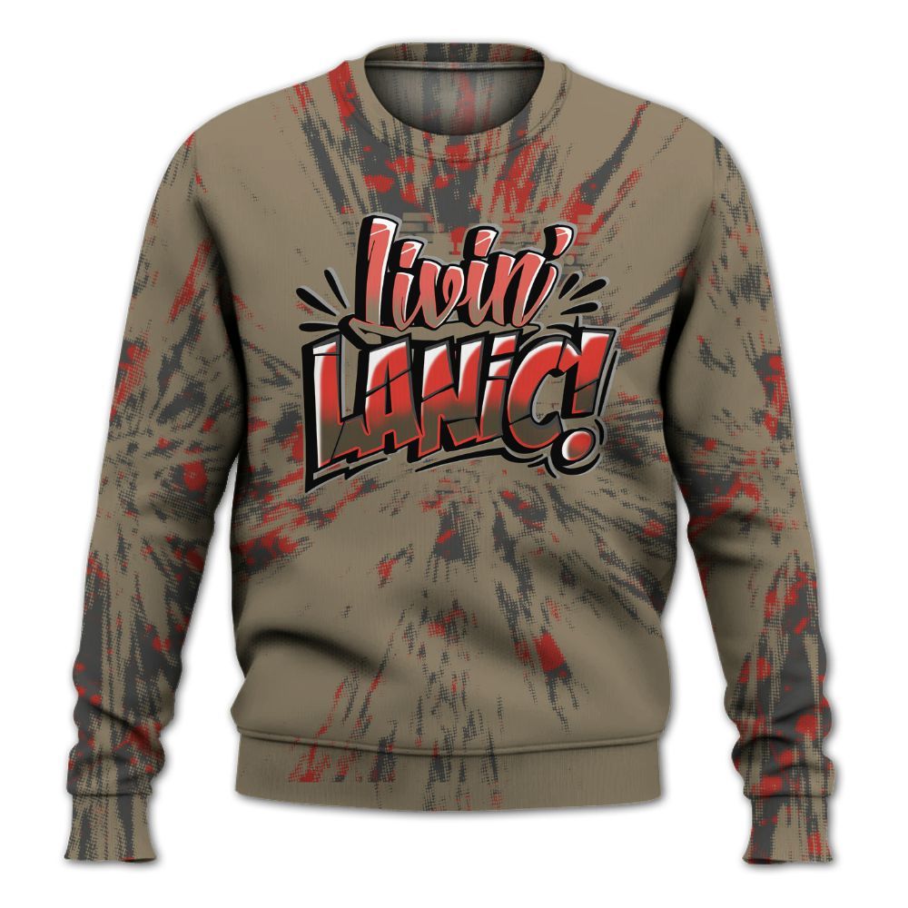 Sweatshirt To Match Olive 9s - Living Large Graphic Luxury All Over Print